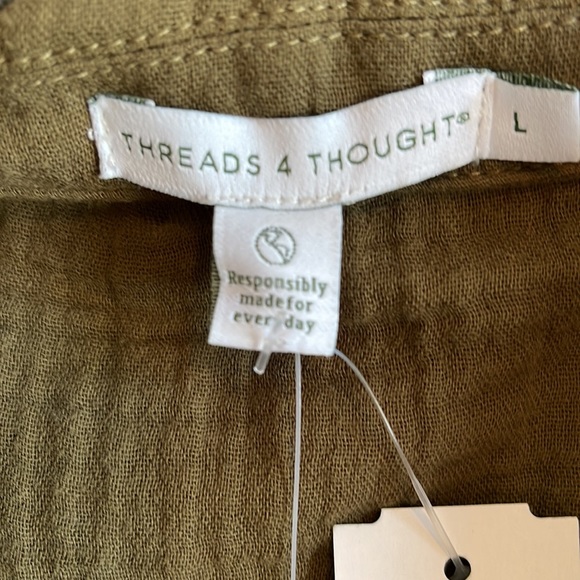 Threads 4 Thought gauze button up, Sz L - Picture 8 of 10